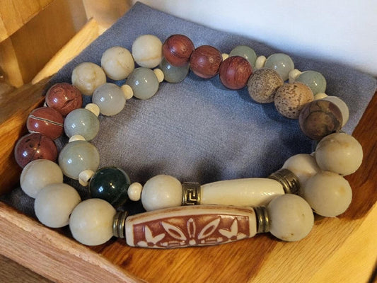 Jasper and Green Aventurine gemstone stretch bead bracelets. - LifeLoveInspired