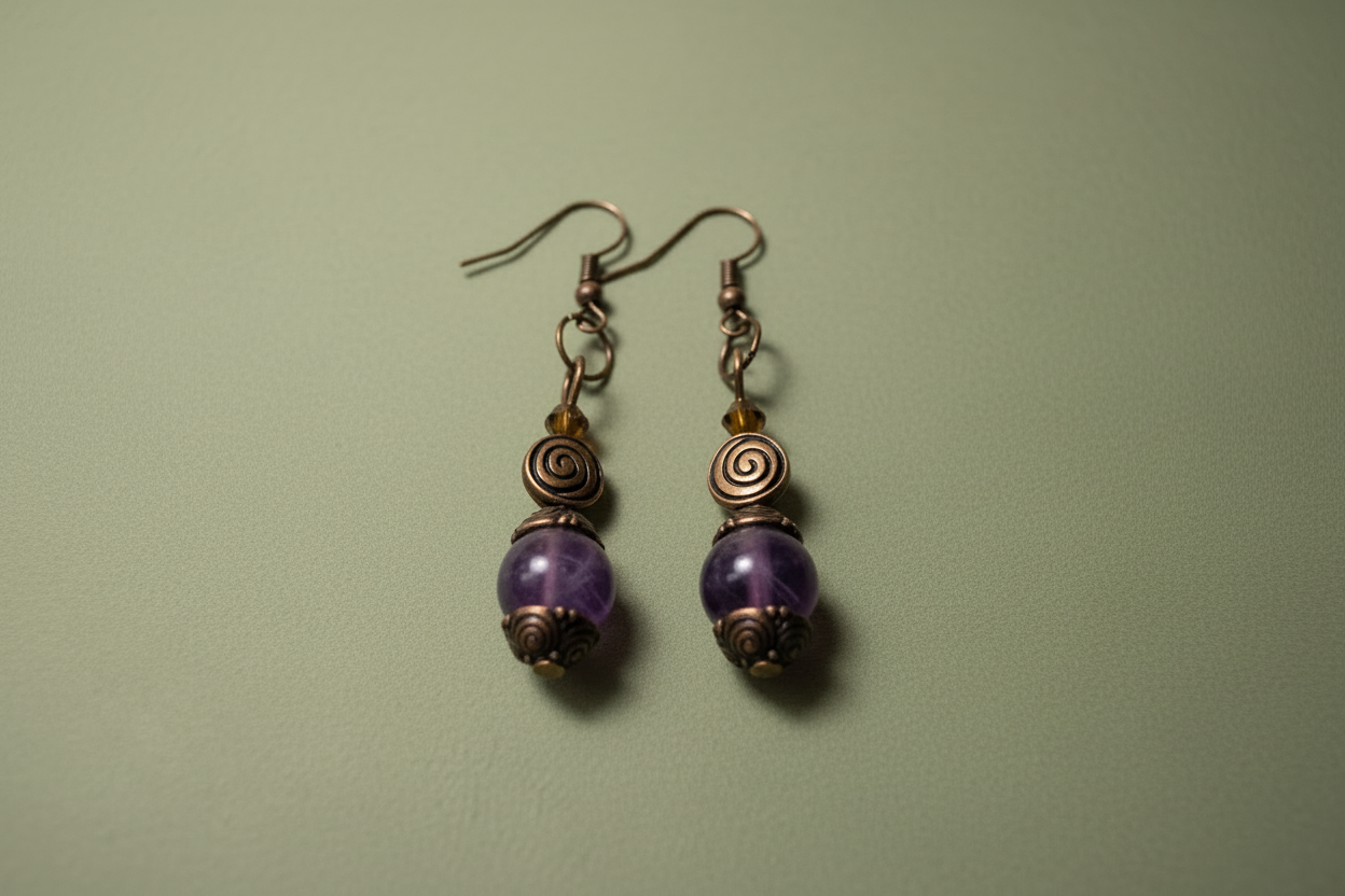 Amethyst Spiral Drop