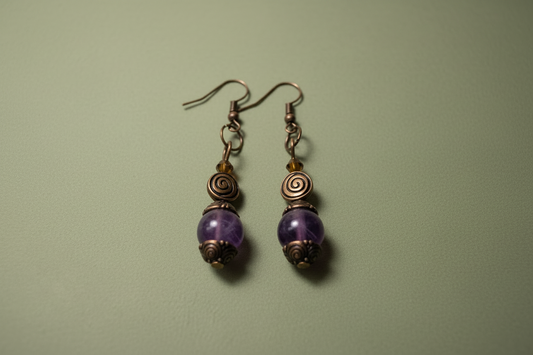 Amethyst Spiral Drop
