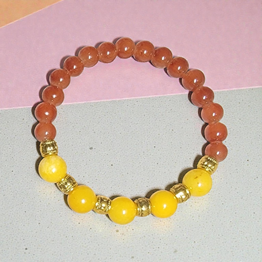 Sunset Energy Bracelet (Coral & Yellow)