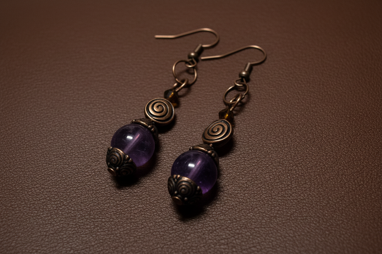 Amethyst Spiral Drop