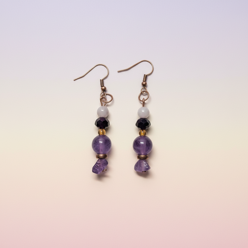 Amethyst Harmony Drop Earrings