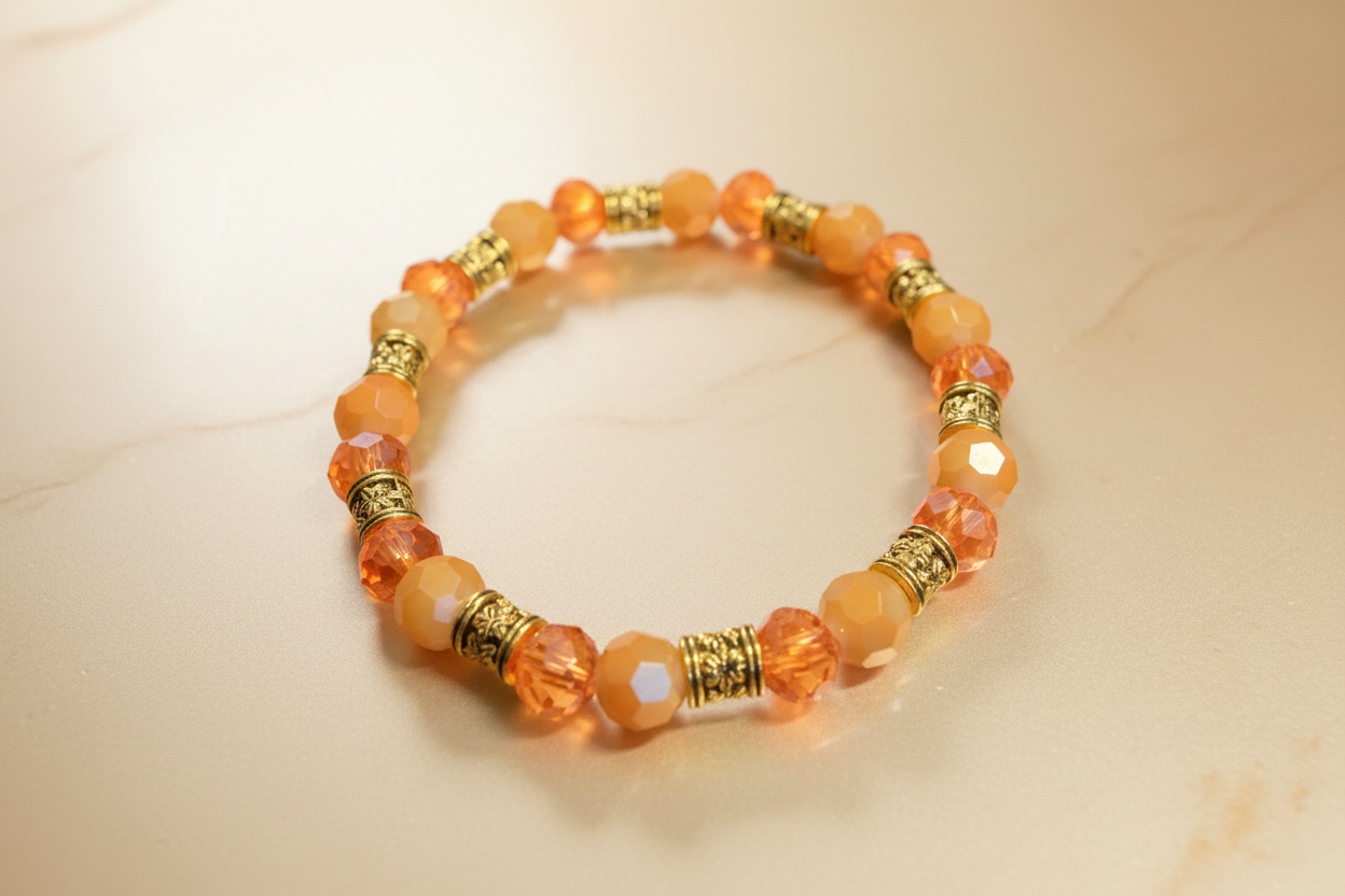 Orange Crystal & Gold
