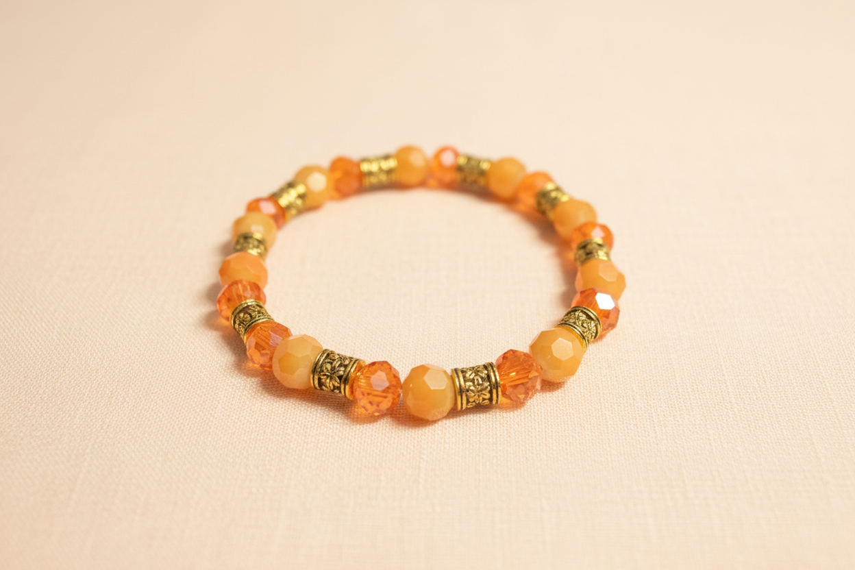 Orange Crystal & Gold